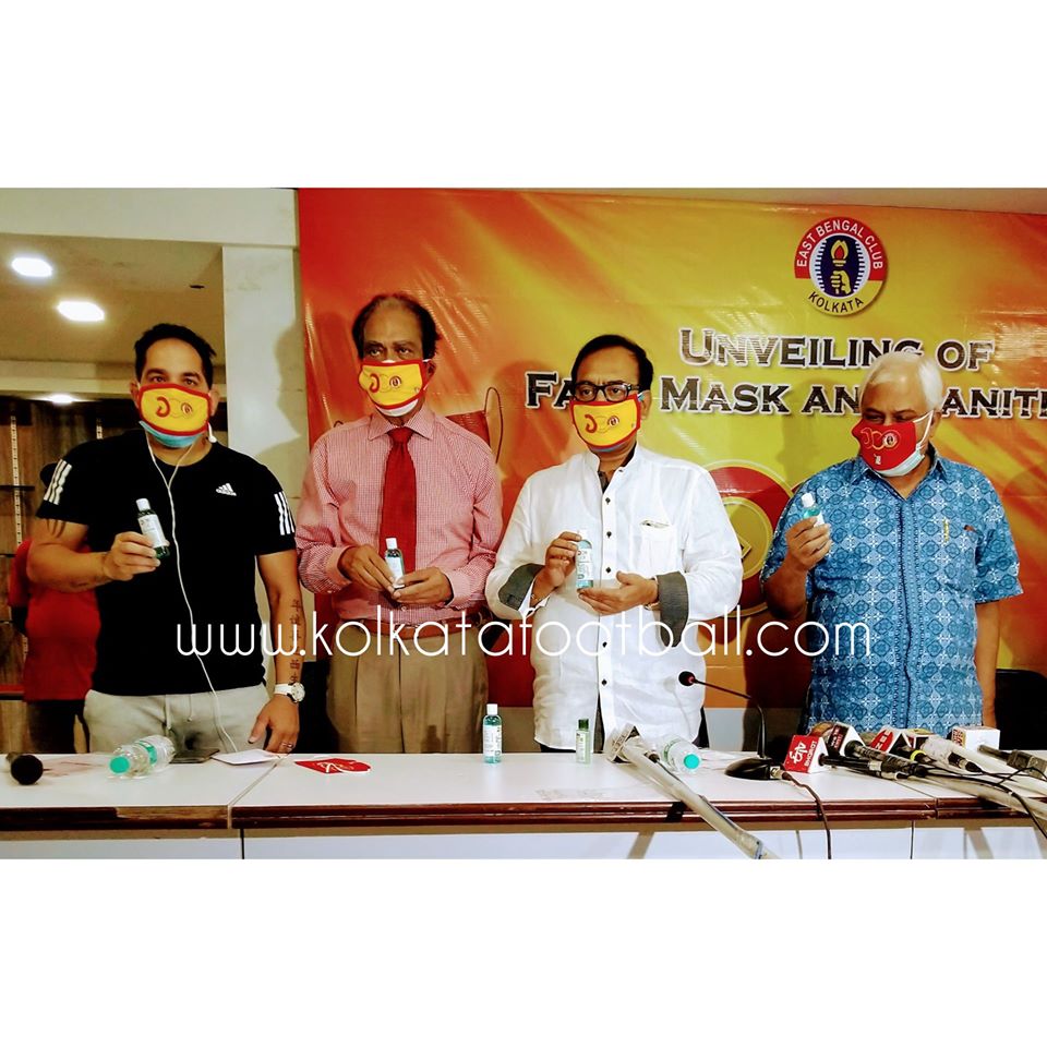 EAST BENGAL INTRODUCE MASK AND SANITIZER AS A PART OF SOCIAL ACTIVITY