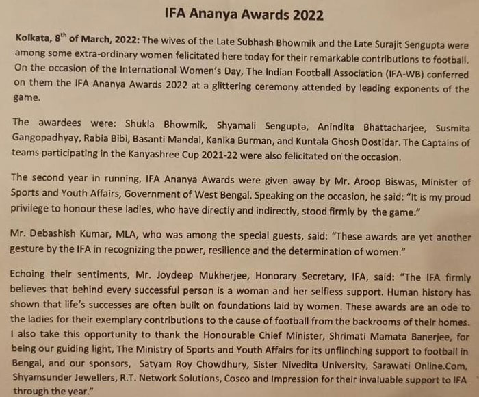 IFA ANANYA SAMMAN - International Women’s Day