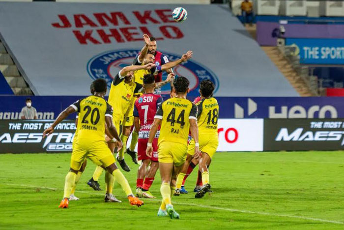 
 02/12/2021 : JAMSHEDPUR FC  - ( <b> <font color=red> 1-1 </b></font> ) - HYDERABAD FC (FT.) : kolkatafootball.com