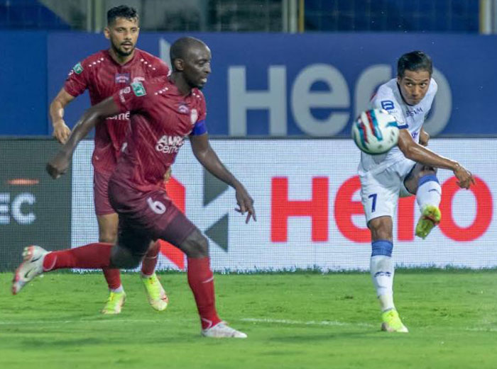 29/11/2021 : NORTH EAST UNITED FC - (<b> <font color=red> 1-2 </b></font>) - CHENNAIYIN FC : kolkatafootball.com