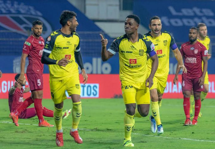 
 MATCH-77: 31.01.2022 : NORTH EAST UNITED  <b><font color=red> 0-5 </b></font> HYDERABAD FC : kolkatafootball.com