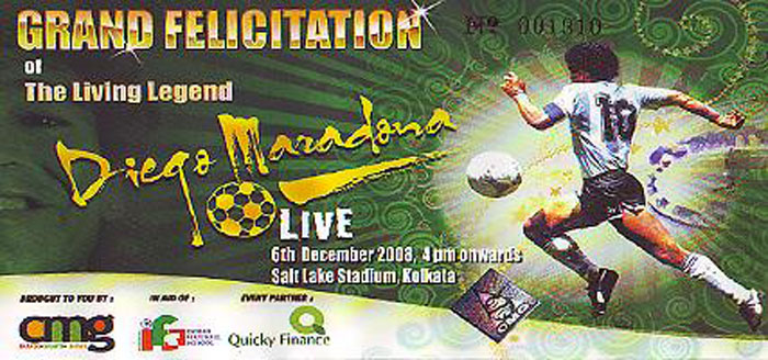 Maradona in Kolkata 2008: kolkatafootball.com