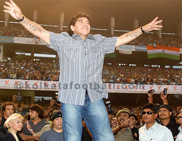 Maradona in Kolkata 2008: kolkatafootball.com